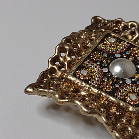 Vintage Lightweight Square Brooch - Picture 8 of 12